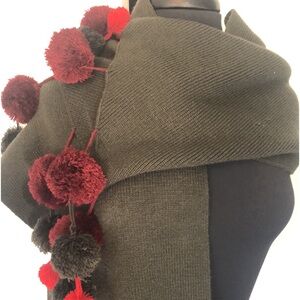 United Colors of Benetton  Scarf w Pom Poms NWT